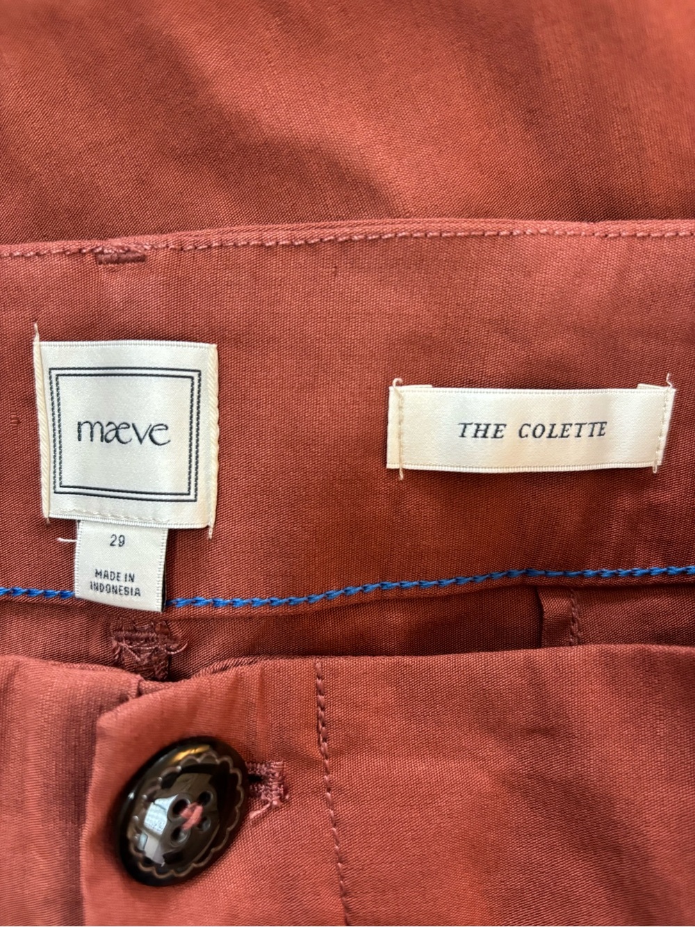 Maeve The Colette Full Length Wide Leg Pants in Cinnamon Size 29. NWT FLAW - Picture 10 of 15
